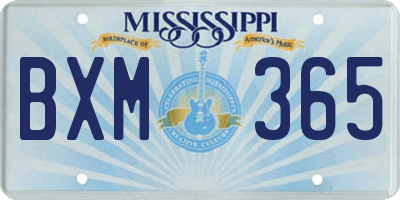 MS license plate BXM365