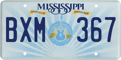 MS license plate BXM367