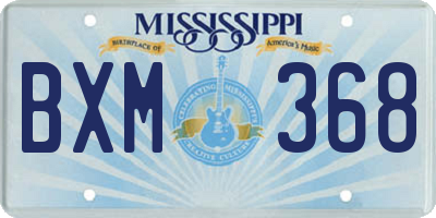 MS license plate BXM368