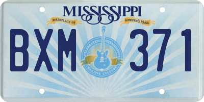 MS license plate BXM371