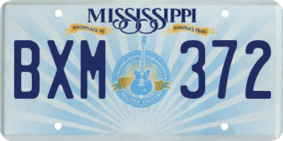 MS license plate BXM372