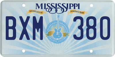 MS license plate BXM380