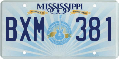 MS license plate BXM381
