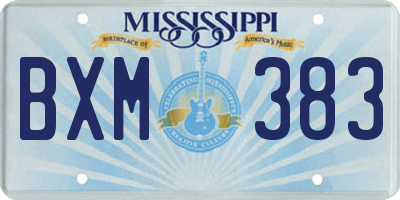 MS license plate BXM383