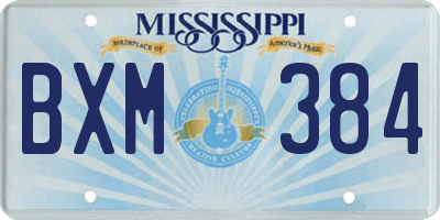 MS license plate BXM384