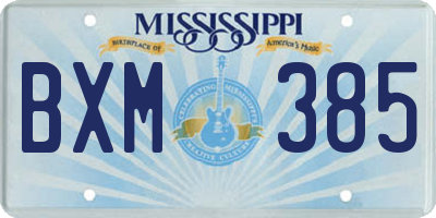 MS license plate BXM385