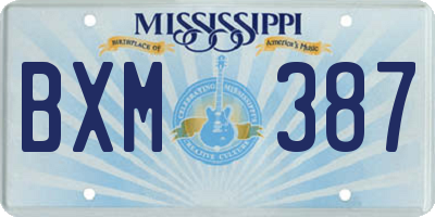 MS license plate BXM387