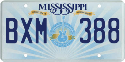 MS license plate BXM388
