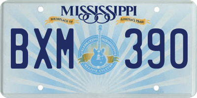 MS license plate BXM390