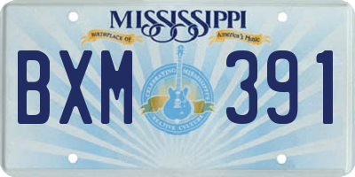 MS license plate BXM391