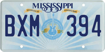 MS license plate BXM394