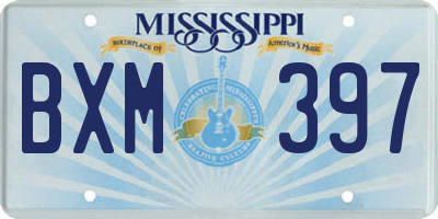 MS license plate BXM397