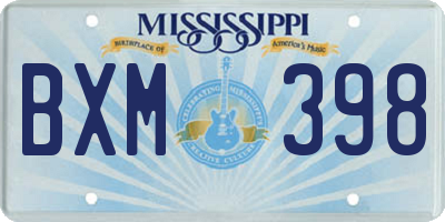 MS license plate BXM398