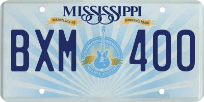 MS license plate BXM400