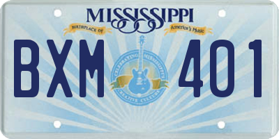 MS license plate BXM401