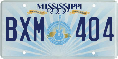 MS license plate BXM404