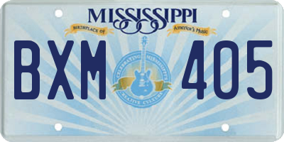 MS license plate BXM405
