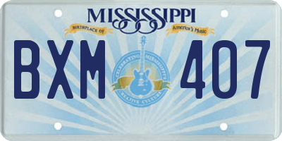 MS license plate BXM407