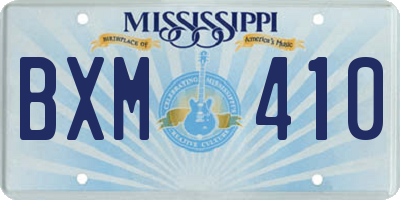 MS license plate BXM410