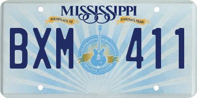 MS license plate BXM411