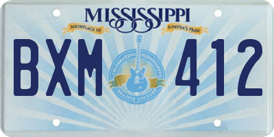 MS license plate BXM412