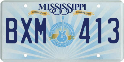 MS license plate BXM413
