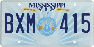 MS license plate BXM415