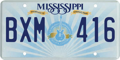 MS license plate BXM416