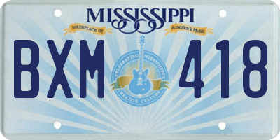 MS license plate BXM418