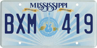 MS license plate BXM419