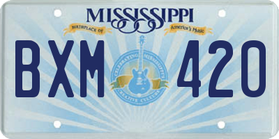 MS license plate BXM420