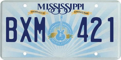 MS license plate BXM421