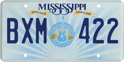 MS license plate BXM422