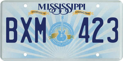 MS license plate BXM423