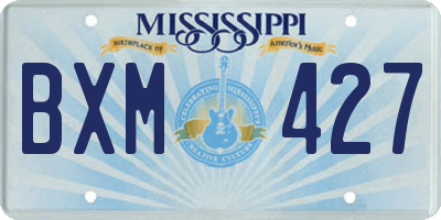 MS license plate BXM427