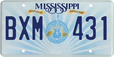 MS license plate BXM431
