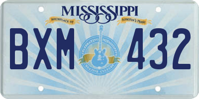 MS license plate BXM432