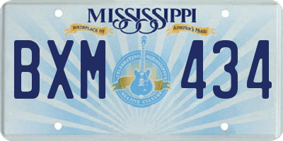 MS license plate BXM434