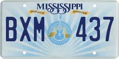 MS license plate BXM437