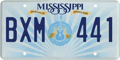 MS license plate BXM441