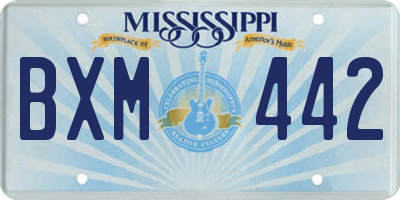 MS license plate BXM442