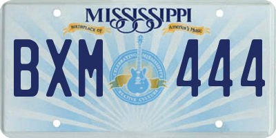 MS license plate BXM444
