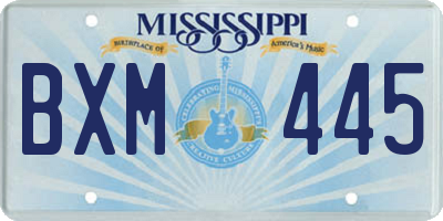 MS license plate BXM445