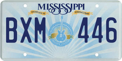 MS license plate BXM446