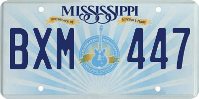 MS license plate BXM447