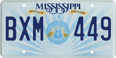 MS license plate BXM449