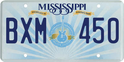 MS license plate BXM450