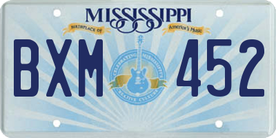 MS license plate BXM452