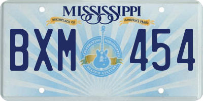 MS license plate BXM454