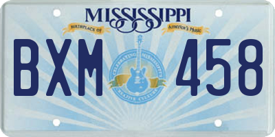MS license plate BXM458